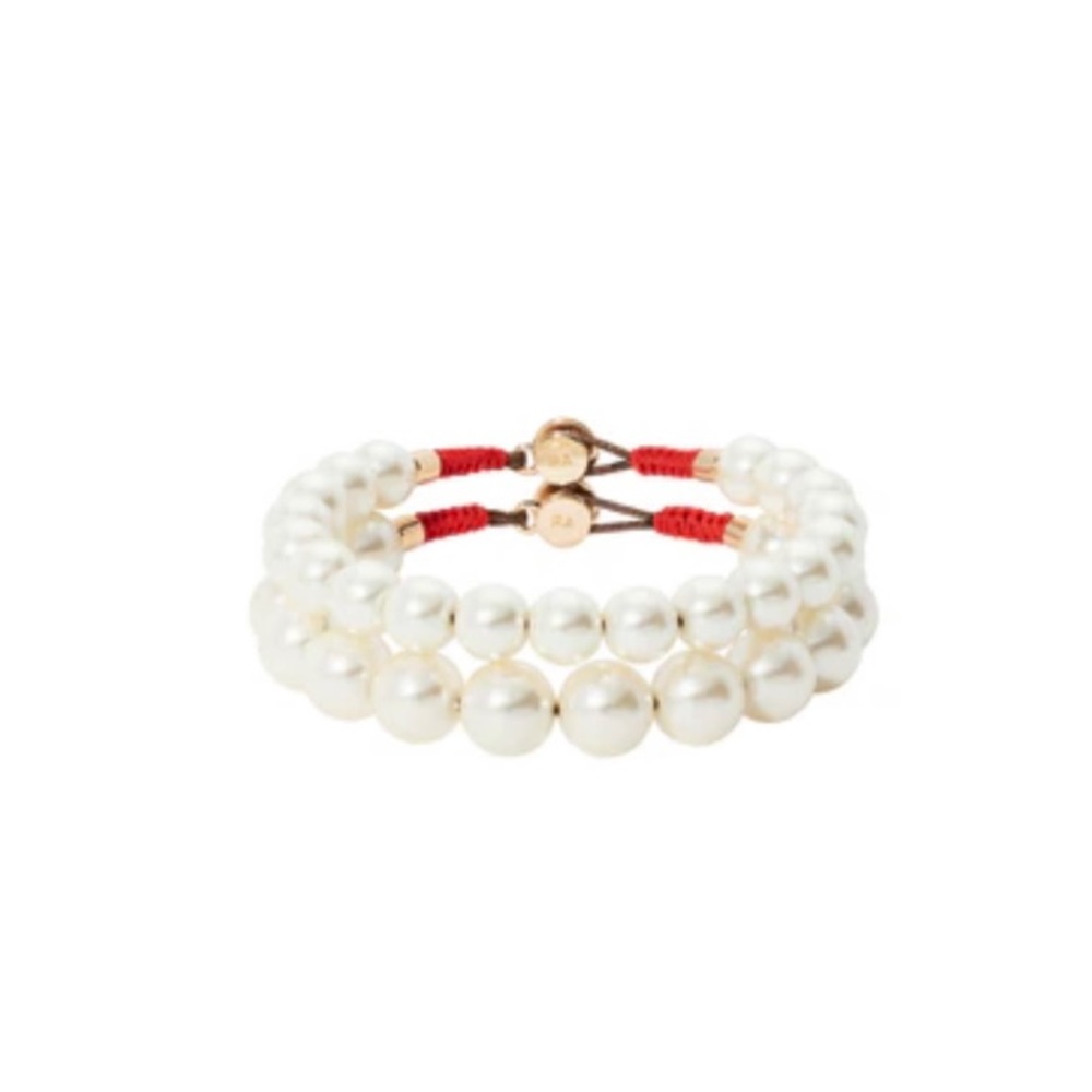 Roxanne Assoulin Pearly Whites Bracelet set of 2